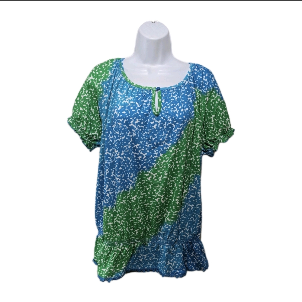 NWT Lane Bryant Fun & Flirty Peplum Short Sleeve Top 1X 18/20 Blouse #swtr3
